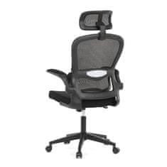 Autronic - Židle kancelářská, černý mesh, černý plast, nastavitelný podhlavník, bederní opěrka - KA-E530 BK