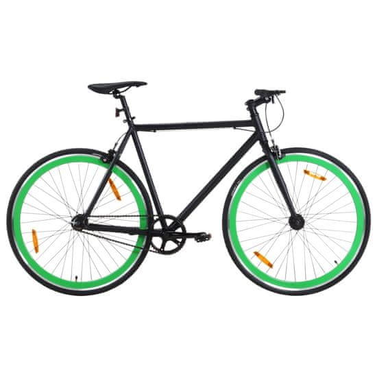 Petromila vidaXL Bicykel s pevným prevodom čierno-zelený 700c 59 cm