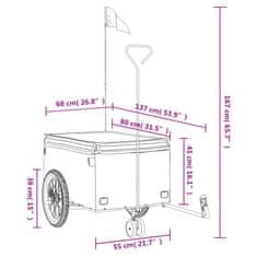 Vidaxl Vozík za bicykel, čierny 45 kg, železo