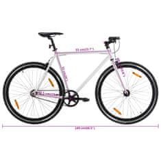 Vidaxl Bicykel s pevným prevodom bielo-čierny 700c 51 cm