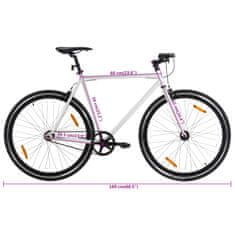 Petromila vidaXL Bicykel s pevným prevodom bielo-čierny 700c 59 cm