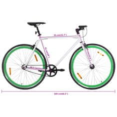 Petromila vidaXL Bicykel s pevným prevodom bielo-zelený 700c 51 cm