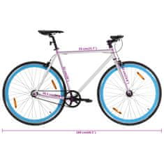 Petromila vidaXL Bicykel s pevným prevodom bielo-modrý 700c 51 cm