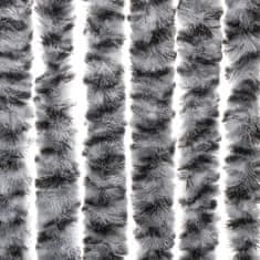 Vidaxl Záves proti hmyzu, sivo čierno biely 90x220 cm, ženilka