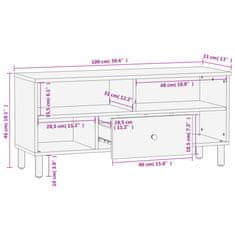 Vidaxl TV skrinka, čierna 100x33x46 cm, mangový masív