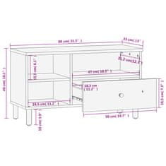 Vidaxl TV skrinka, čierna 80x33x46 cm, mangový masív