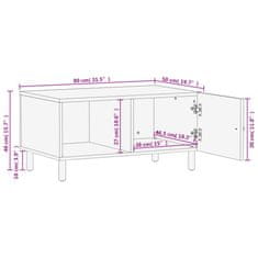 Vidaxl Konferenčný stolík, čierny 80x50x40 cm, mangový masív