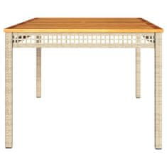 Petromila vidaXL Záhradný stôl béžový 180x90x75 cm polyratan akáciové drevo