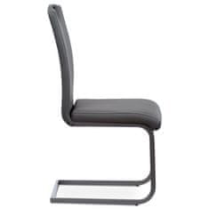 Autronic - jedálenská stolička, poťah sivá ekokoža, kovová pohupová podnož, šedý lak - DCL-613 GREY