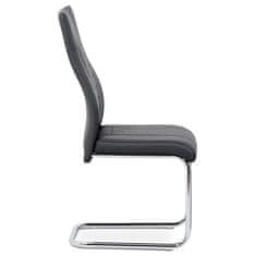 Autronic - jedálenská stolička, šedá koženka / chróm - HC-955 GREY