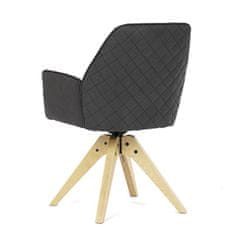 Autronic - Židle jídelní s područkami, černá látka, dubové nohy, otočná P90°+ L 90° s vratným mechanismem - funkce
