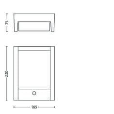 Philips Philips NOV 2016 Arbour IR SVIETIDLO VENKOVNÍ NÁSTENNÉ SENZOR 1x6W 16461/93/16