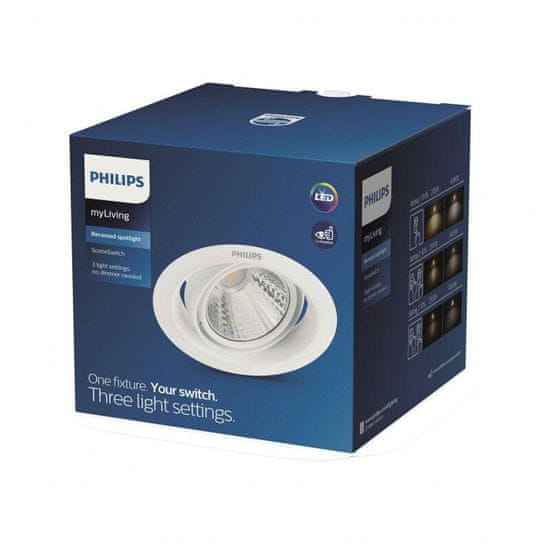 Philips LED Zápustné svietidlo Philips Pomeron SceneSwitch 59555 5W 350lm biele stmievateľné 4000K