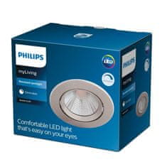 Philips LED Zapustené bodové svietidlo Philips SPARKLE SL261 8718699755706 5,5W 350lm 2700K IP20 niklové stmievateľné