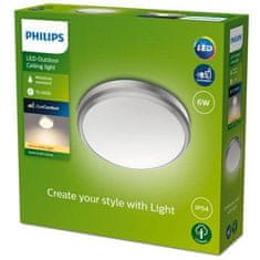 Philips Philips DORIS vonkajšie prisadené LED svietidlo 1x6W 600lm 2700K 22cm IP54, mýtny nikel