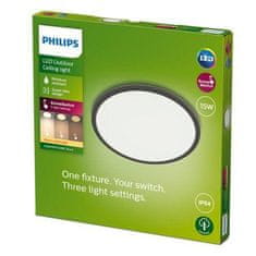 Philips Philips Superslim CL550 vonkajšie prisadené LED svietidlo 15W 1300lm 2700K krokové stmievanie IP54 25cm, čierne