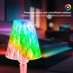 BRILONER BRILONER LED nabíjacia stolná lampa, 25,5 cm, 2,3 W, 65lm transparentná BRILO 7464010