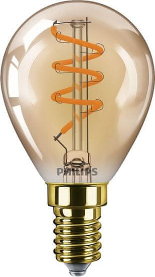 Philips Philips LED filament žiarovka E14 P45 3W (25W) 250lm 2200K stmievateľná, jantárová