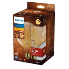 Philips Philips LED filament žiarovka E27 G125 5,5W (40W) 470lm 2200K stmievateľná, jantárová