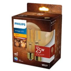 Philips Philips LED filament žiarovka E27 G95 3,1W (25W) 250lm 1800K nestmievateľná, jantárová