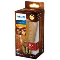 Philips Philips LED filament žiarovka E27 ST64 4W (25W) 250lm 1800K stmievateľná, jantárová