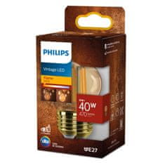 Philips Philips LED filament žiarovka E27 P45 6W (40W) 470lm 1800K nestmievateľná, jantárová