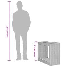 Petromila vidaXL Záhrad. príručný stôl drevená doska sivý 100x40x75 cm polyratan