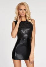 7-Heaven Dámske erotické šaty D184 plus, čierna, 3 XL
