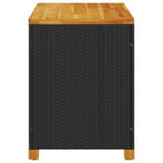 Vidaxl Záhrad. úložný box čierny 110x55x63 cm polyratan akáciové drevo
