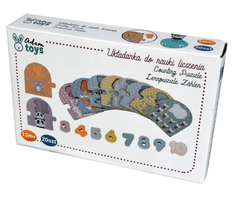 Adam toys Náučné drevené puzzle - počítanie