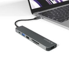 EPICO Resolve 8K hliníkový hub 6v1 s USB-C konektorom 9915112100080 - vesmírne sivý