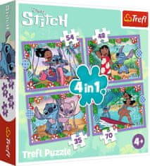 Trefl Puzzle Lilo&Stitch: Bláznivý deň 4v1 (35,48,54,70 dielikov)