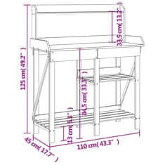 Petromila vidaXL Lavička na kvetináče s policami masívne jedľové drevo