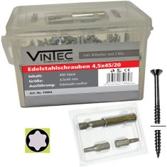 Vintec Nerezové skrutky 4,5x45 T20, 300 ks