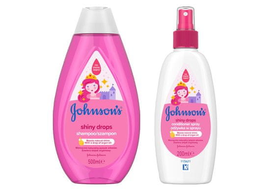 JOHNSON´S Shiny Drops sprej 200 ml + Shiny Drops šampon 500 ml