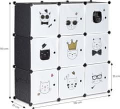 ModernHome Detská modulárna skrinka Mačky