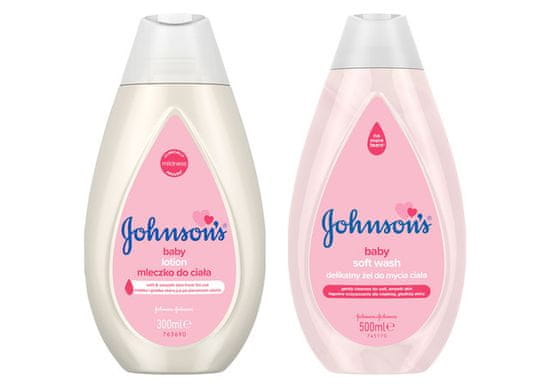 JOHNSON´S Dětské tělové mléko 300 ml + jemný dětský mycí gel 500ml