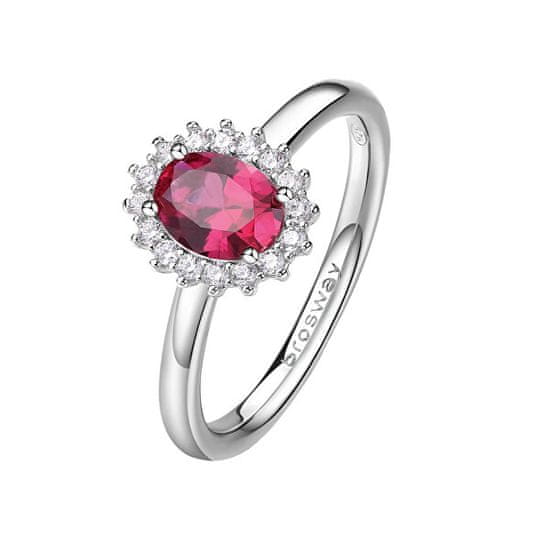 Brosway Elegantný strieborný prsteň Fancy Passion Ruby FPR75