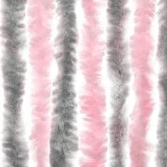 Vidaxl Záves proti hmyzu, strieborno sivo ružový 90x220 cm, ženilka