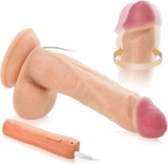 XSARA Realistický penis se zvýrazněnými varlaty, rotační dildo na přísavce - 75258504