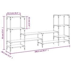 Vidaxl TV skrinka dub sonoma 206,5x28,5x95 cm kompozitné drevo