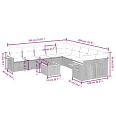 Petromila vidaXL 11-dielna záhradná jedálenská súprava vankúše béžová polyratan
