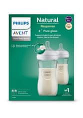 Philips Avent Láhev Natural Response skleněná 240 ml, 1m+, 2 ks