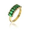 Blyštivý pozlátený prsteň so zirkónmi Leila Green Ring MCR23062G (Obvod 57 mm)