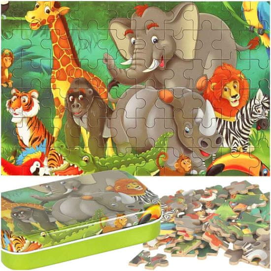 Aga Drevené rozprávkové puzzle Slon 60 dielikov