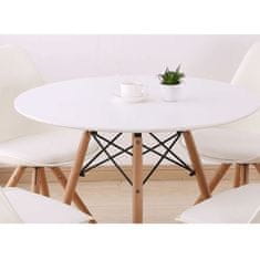 KONDELA Jedálenský stôl biela, buk priemer 60 cm Gamin NEW 60