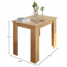 KONDELA Jedálenský stôl dub sonoma 86x60 cm TARINIO