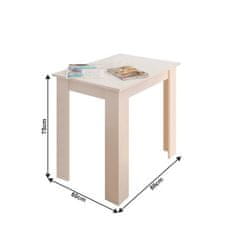 KONDELA Jedálenský stôl biela 86x60 cm TARINIO