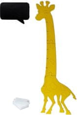 KIK Drevený rastový meter Žirafa žltá