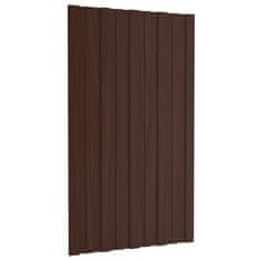 Vidaxl Strešné panely 12 ks pozinkovaná oceľ hnedé 80x45 cm